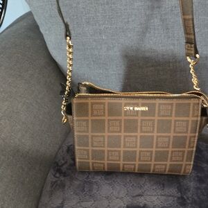 Steve Madden Tan Crossbody Bag with Gold Accents